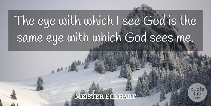 Meister Eckhart Quote About Faith, God, Eye: The Eye With Which I...