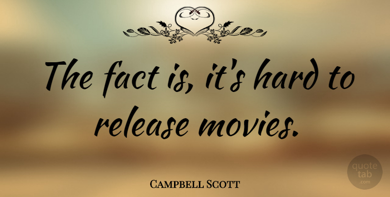 Campbell Scott Quote About Hard: The Fact Is Its Hard...