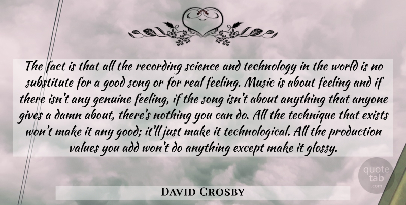 David Crosby Quote About Song, Real, Writing: The Fact Is That All...