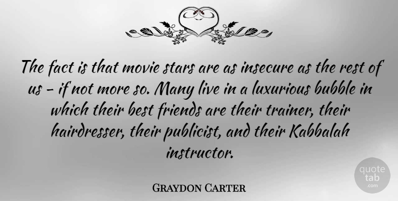 Graydon Carter Quote About Stars, Insecure, Kabbalah: The Fact Is That Movie...