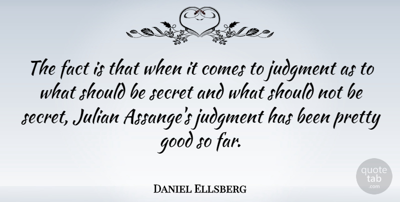 Daniel Ellsberg Quote About Hero, Secret, Facts: The Fact Is That When...