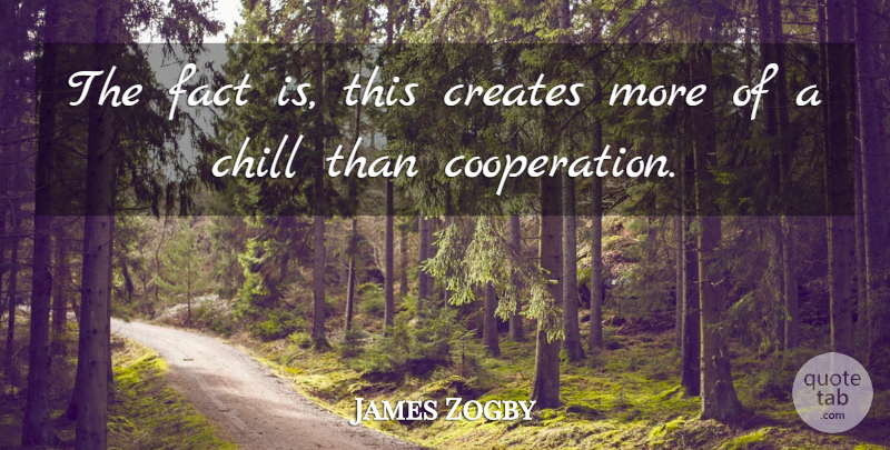 James Zogby Quote About Chill, Cooperation, Creates, Fact: The Fact Is This Creates...