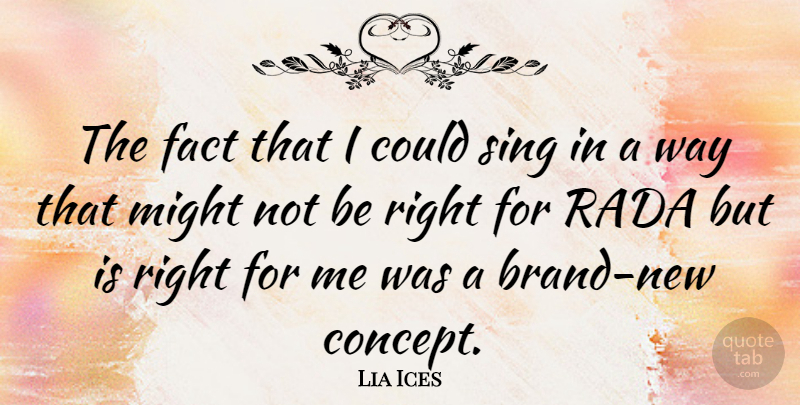 Lia Ices Quote About Might: The Fact That I Could...