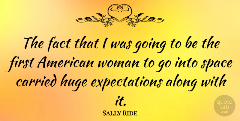 Sally Ride Quote About Bad Ass, Space, Expectations: The Fact That I Was...