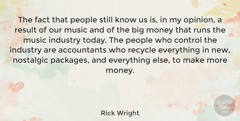 Rick Wright Quote About Running, People, Today: The Fact That People Still...