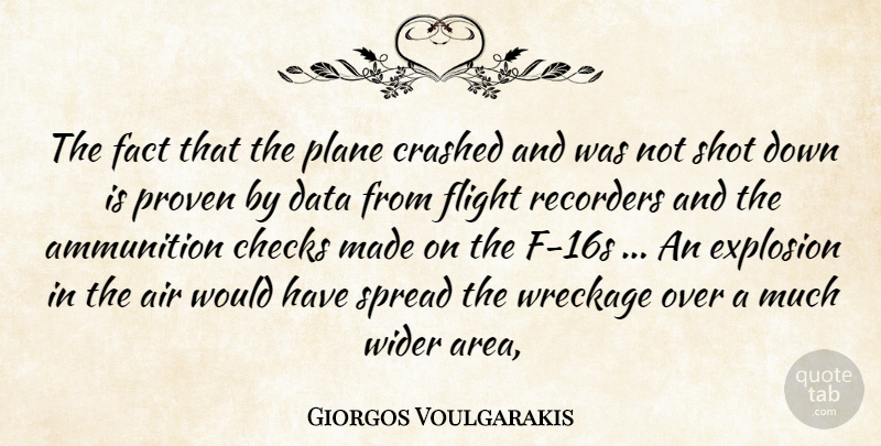 Giorgos Voulgarakis Quote About Air, Ammunition, Checks, Crashed, Data: The Fact That The Plane...