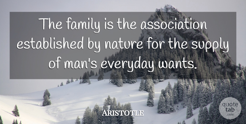 Aristotle Quote About Family, Men, Everyday: The Family Is The Association...