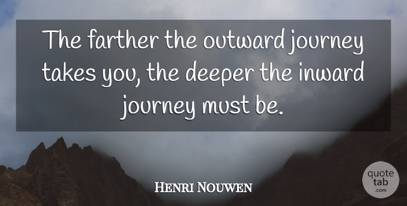 Henri Nouwen Quote About Journey, Inward, Deeper: The Farther The Outward Journey...