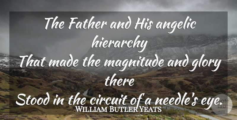 William Butler Yeats Quote About Father, Eye, Angel: The Father And His Angelic...