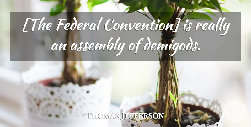 Thomas Jefferson Quote About Demigods, Conventions, Assembly: The Federal Convention Is Really...