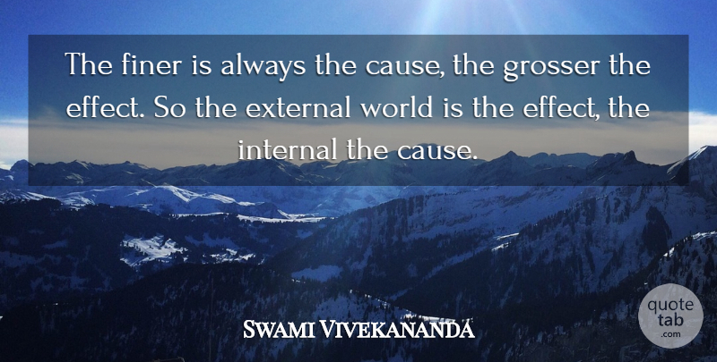 Swami Vivekananda Quote About World, Causes, Internals: The Finer Is Always The...