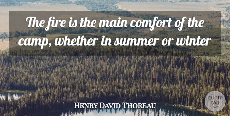 Henry David Thoreau Quote About Summer, Winter, Fire: The Fire Is The Main...