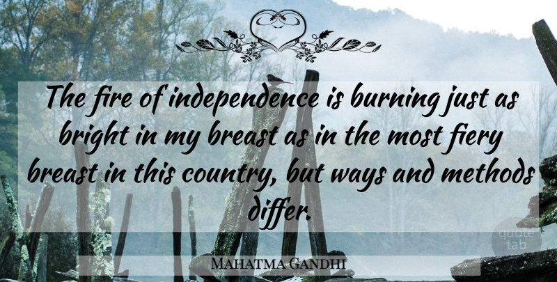 Mahatma Gandhi Quote About Country, Fire, Independence: The Fire Of Independence Is...