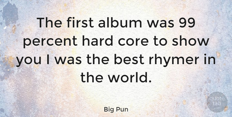 Big Pun Quote About World, Rhyming, Firsts: The First Album Was 99...