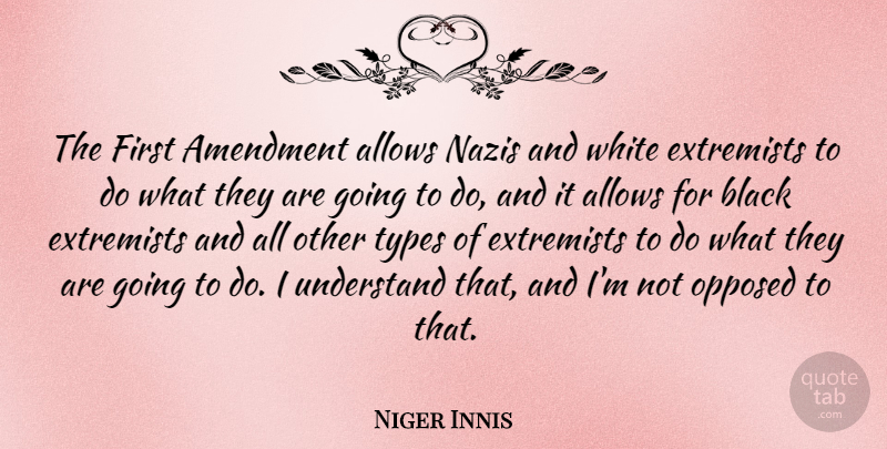 Niger Innis Quote About Amendment, Extremists, Opposed, Types: The First Amendment Allows Nazis...
