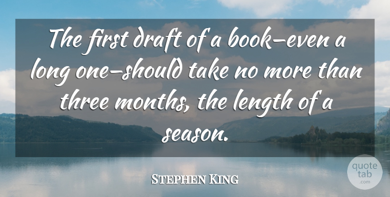 Stephen King Quote About Book, Long, Three: The First Draft Of A...