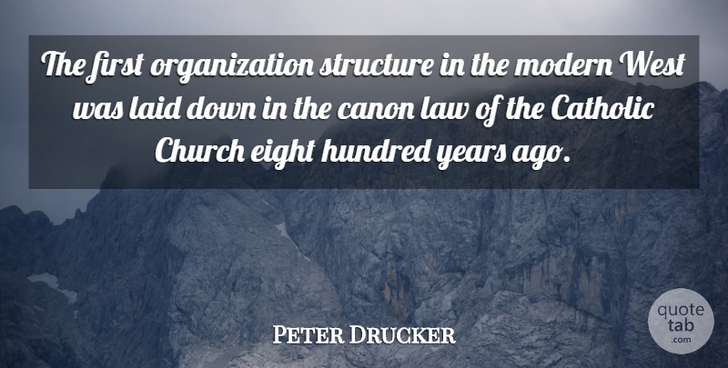 Peter Drucker Quote About Eight, Years, Law: The First Organization Structure In...