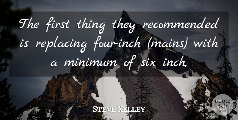 Steve Kelley Quote About Minimum, Six: The First Thing They Recommended...