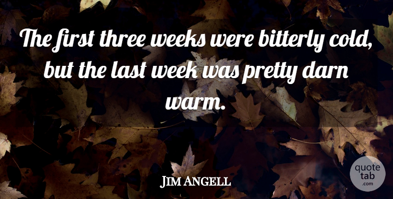 Jim Angell Quote About Darn, Last, Three, Week, Weeks: The First Three Weeks Were...