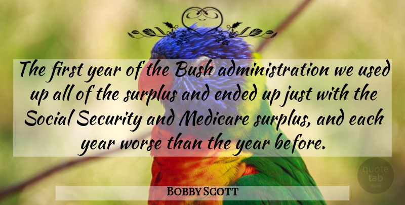 Bobby Scott Quote About Bush, Ended, Medicare, Surplus, Worse: The First Year Of The...