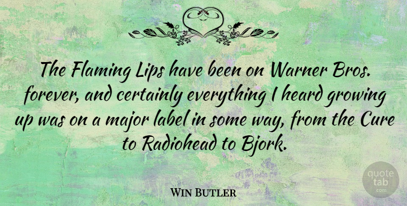 Win Butler Quote About Growing Up, Forever, Labels: The Flaming Lips Have Been...