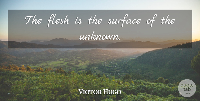 Victor Hugo Quote About Flesh, Surface: The Flesh Is The Surface...