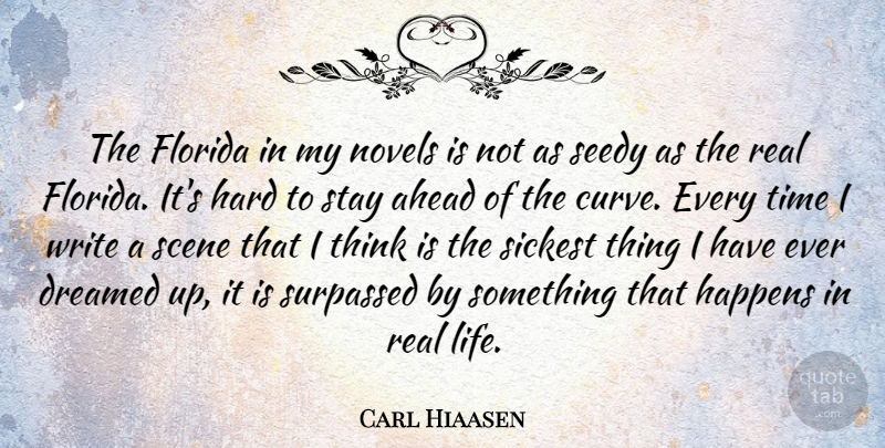 Carl Hiaasen Quote About Real, Writing, Thinking: The Florida In My Novels...