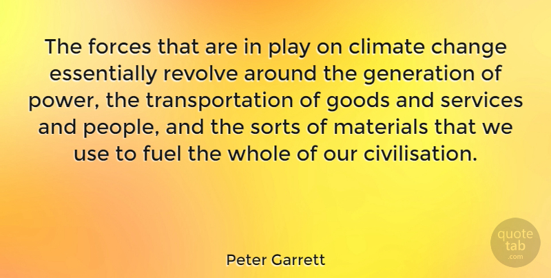 Peter Garrett Quote About Play, People, Generations: The Forces That Are In...
