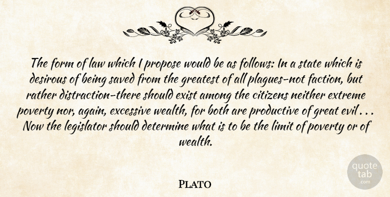 Plato Quote About Law, Evil, Citizens: The Form Of Law Which...