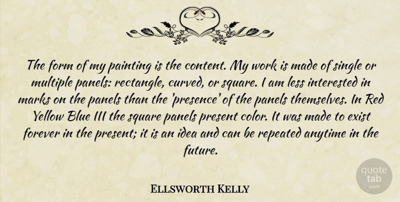 Ellsworth Kelly Quote About Blue, Color, Ideas: The Form Of My Painting...