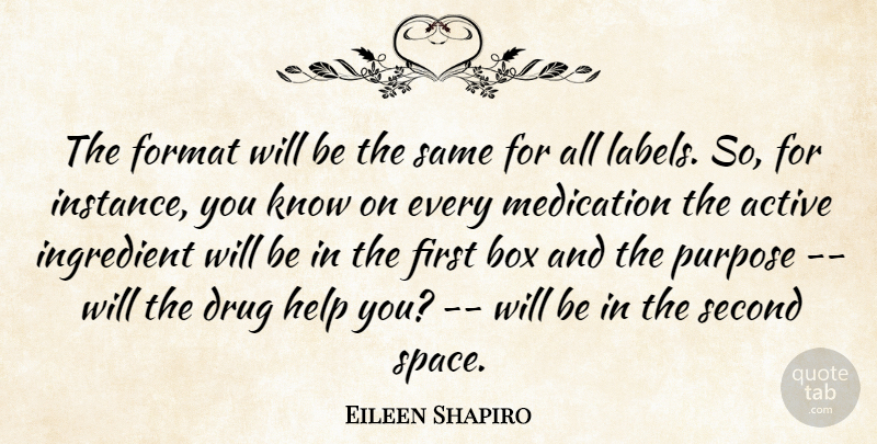 Eileen Shapiro Quote About Active, Box, Format, Help, Ingredient: The Format Will Be The...