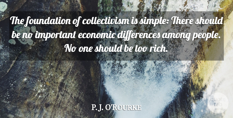 P. J. O'Rourke Quote About Among, Economic: The Foundation Of Collectivism Is...