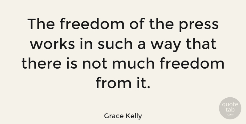 Grace Kelly Quote About Memorable, Freedom Of Speech, Way: The Freedom Of The Press...