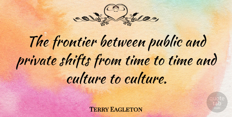 Terry Eagleton Quote About Culture, Frontiers: The Frontier Between Public And...