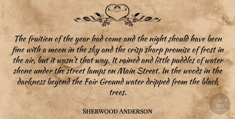 Sherwood Anderson Quote About Moon, Night, Air: The Fruition Of The Year...