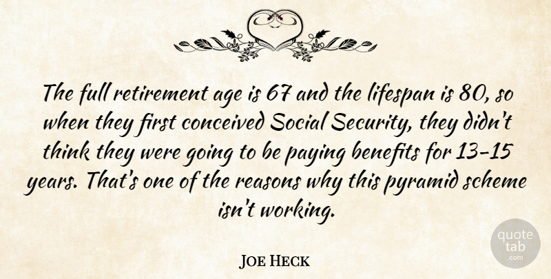 Joe Heck Quote About Retirement, Thinking, Years: The Full Retirement Age Is...