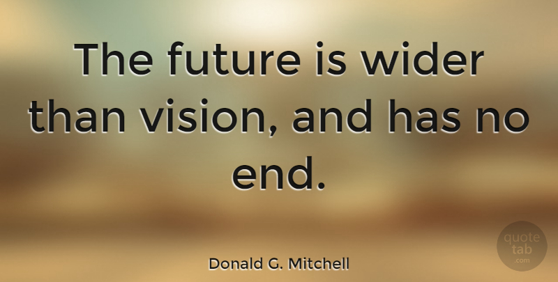 Donald G. Mitchell Quote About American Musician, Future: The Future Is Wider Than...