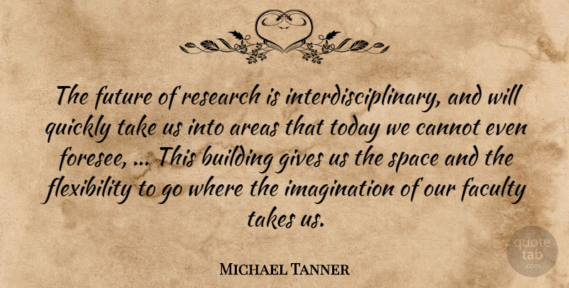 Michael Tanner Quote About Areas, Building, Cannot, Faculty, Future: The Future Of Research Is...