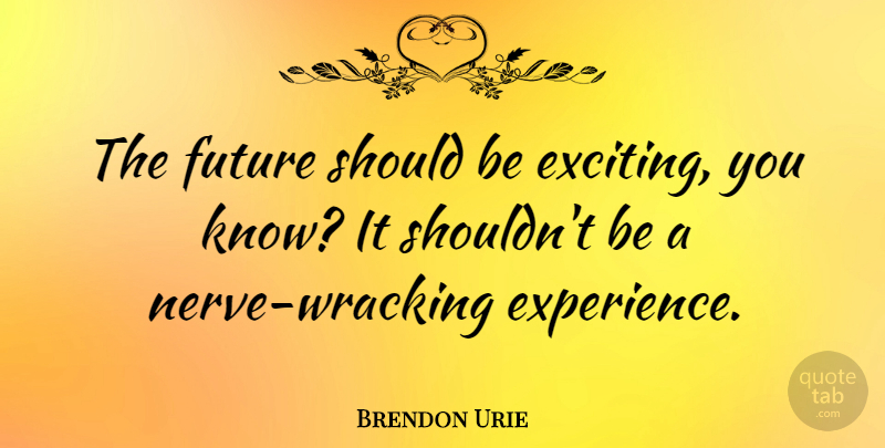 Brendon Urie Quote About Experience, Future: The Future Should Be Exciting...