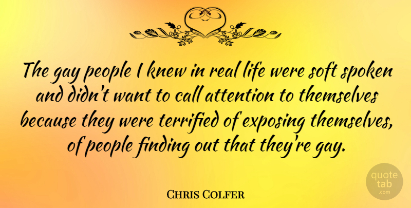 Chris Colfer Quote About Real, Gay, People: The Gay People I Knew...