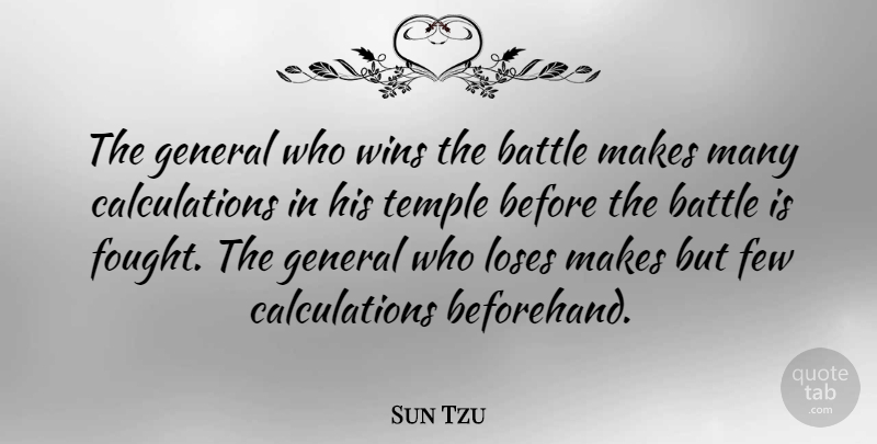 Sun Tzu Quote About Business, Art Of War, Winning: The General Who Wins The...