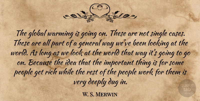 W. S. Merwin Quote About Ideas, Long, People: The Global Warming Is Going...