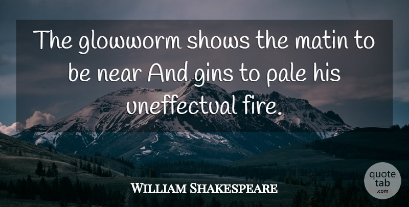 William Shakespeare Quote About Fire, Pale, Gin: The Glowworm Shows The Matin...