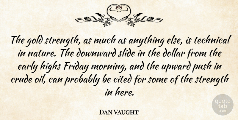 Dan Vaught Quote About Cited, Crude, Dollar, Downward, Early: The Gold Strength As Much...