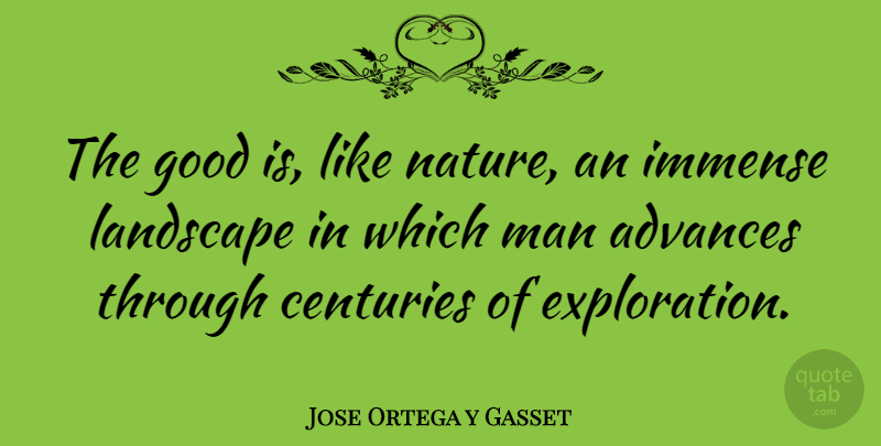 Jose Ortega y Gasset Quote About Philosophical, Men, Landscape: The Good Is Like Nature...