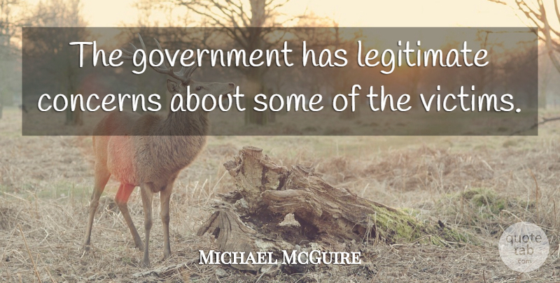 Michael McGuire Quote About Concerns, Government, Legitimate: The Government Has Legitimate Concerns...