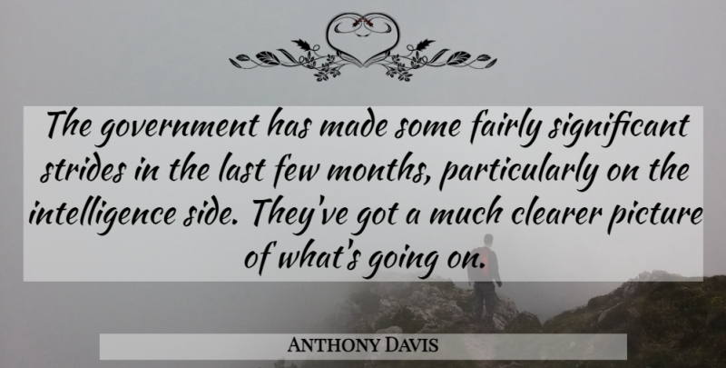 Anthony Davis Quote About Clearer, Fairly, Few, Government, Intelligence: The Government Has Made Some...