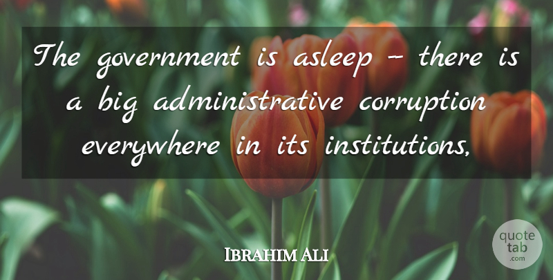 Ibrahim Ali Quote About Asleep, Corruption, Everywhere, Government: The Government Is Asleep There...