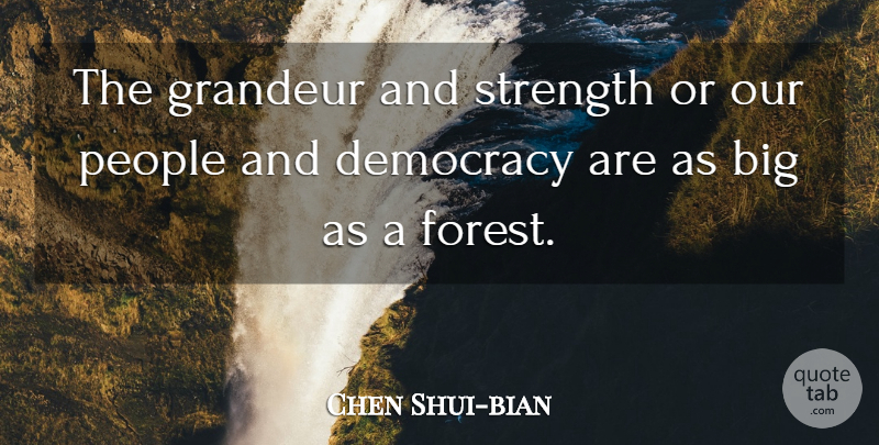 Chen Shui-bian Quote About People, Democracy, Prejudice: The Grandeur And Strength Or...