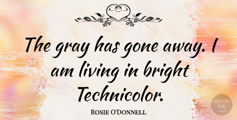 Rosie O'Donnell Quote About Gone Away, Gone, Gray: The Gray Has Gone Away...